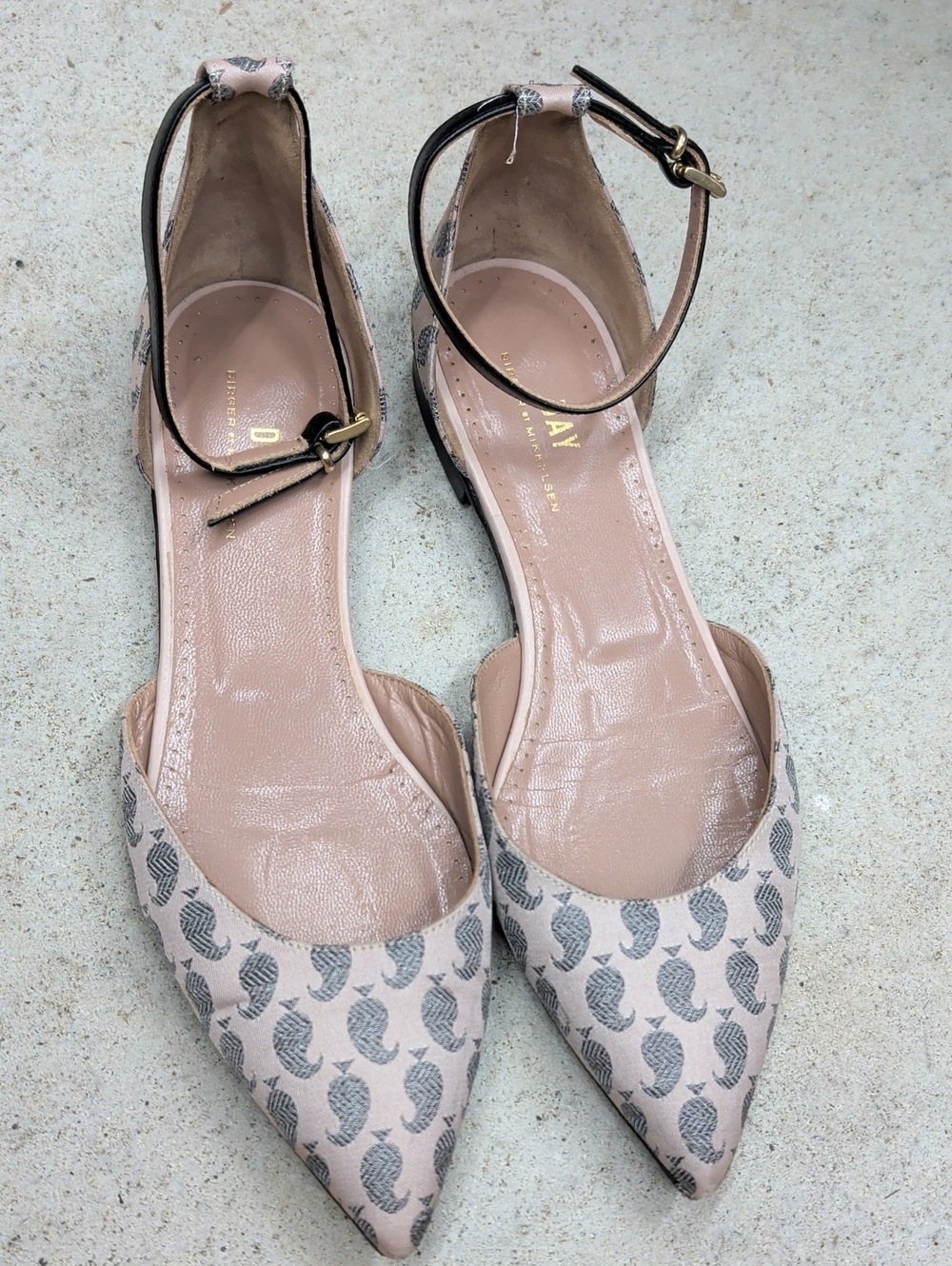 Day Birger Et Mikkelsen Pink Ankle-Strap Pointed D'Orsay Flats